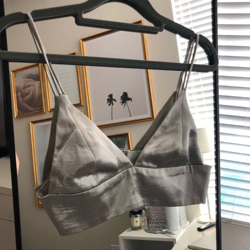 Silver silk bralette
